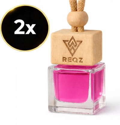 Reqz® Autoparfum Honing Perzik Geur – 2x Auto Diffuser Parfum – Luxe Houten Auto Geurverfrisser – Langdurige Frisse Geur