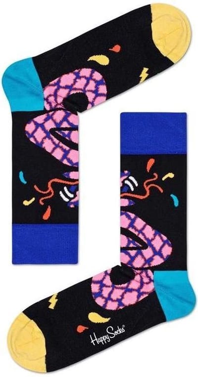 Happy Socks - TROPICAL SNAKE - Zwart Multi - Unisex - Maat 36-40