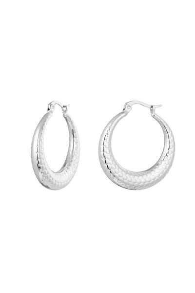 Yehwang Oorbellen bubbel print klein - Stainless Steel