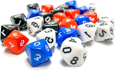 Dobbelstenen Set - Tientallige dobbelstenen - Spelplezier Vergroten - 26 Delige Set - 10 mm - Gemengde Kleuren