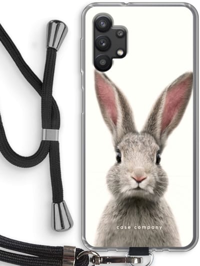 Case Company® - Hoesje met koord geschikt voor Samsung Galaxy A32 5G hoesje met Koord - Daisy - Telefoonhoesje met Zwart Koord - Bescherming aan alle Kanten en Over de Schermrand