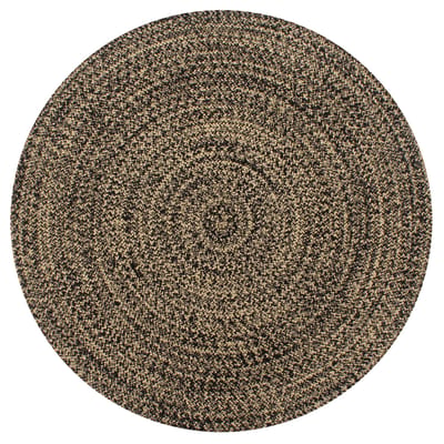 vidaXL - Vloerkleed - handgemaakt - 120 - cm - jute - zwart - en - naturel