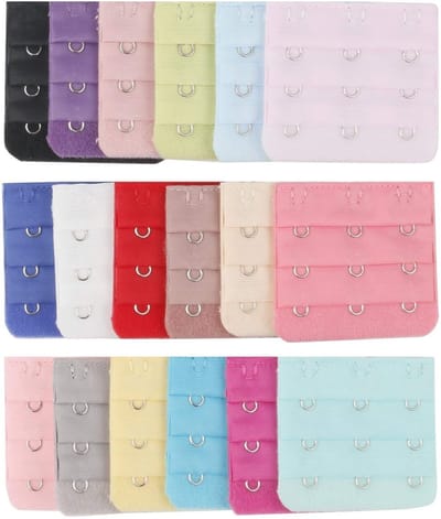 Cosensi- Beha-verlengingen 18 Stuks - 3 Haken - Zacht/Comfortabel - Elastisch/Flexibel - Meerkleurig - Ideaal voor Gewichtstoename - Bh-verlengers