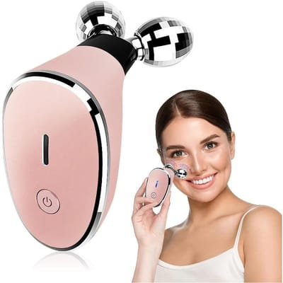 Elektrisch EMS Dubbele Bal Roller Schoonheidsinstrument Gezicht Thuis Introducer Microstroom Nek Verjonging V Gezicht Massager