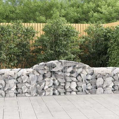 vidaXL - Schanskorven - 12 - st - gewelfd - 300x50x60/80 - cm - gegalvaniseerd - ijzer