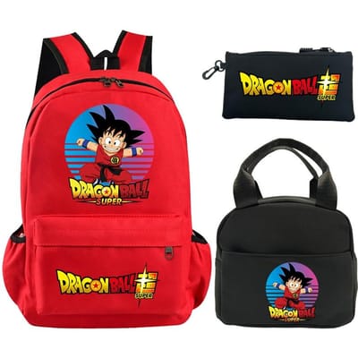 3 stuks/set rugzak Dragon Ball bedrukte boekentas met lunchtas etui tiener kinderen meisje jongen schooltas rugzak