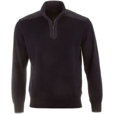 Paul & Shark Trui Shark Tag Merino Extrafine Half Zip Donker Blauw / male