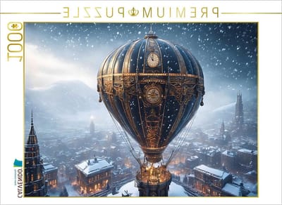 Puzzel Stoomketballon Sneeuw - Legpuzzel Fotopuzzel - Ontspannend Puzzelen - Premium Kwaliteit Karton - 64 x 48 cm - Multicolor