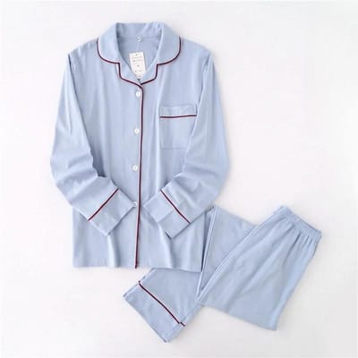 Casual koppel effen 100% katoen pyjama sets heren herfst pyjama's lange mouw nachtkleding heren pyjama's Japanse pyjama's voor heren M white