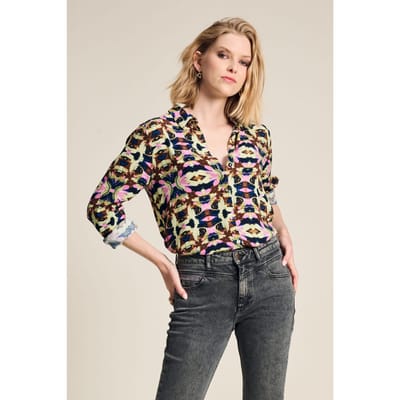 POM Amsterdam Blouse - Mila Butterfly Sky Größe: 34 | Blusen Outlet | Damen