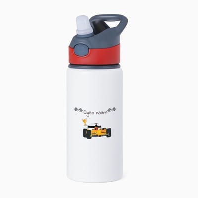 Hacebo® - Formule 1 met eigen naam - waterfles met rietje rood - Sport - Formule 1 fans - Liefhebber - Cadeau - Verjaardag - Geschenk - Gepersonaliseerd - Jongens en meisjes - water fles - 650ML