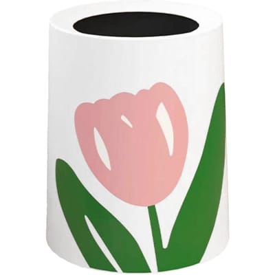 Bloemen Prullenbak Grote Opening Schattig Uiterlijk Moderne Stijl Afvalmand voor Keuken Badkamer Round Large Size
