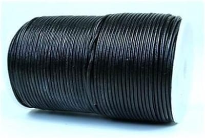 Rundleer koord zwart 50 meter - Leer - 0.2 - Zwart - L