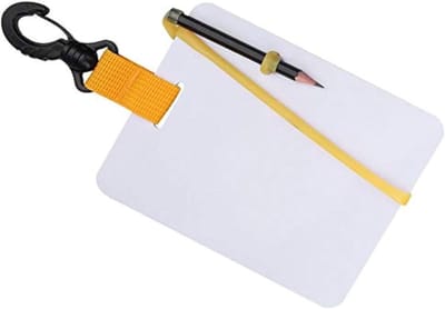 Onderwater-schrijfbord met draaiknop en potlood voor watersportduikzwemmen - Handige schrijfhulp voor duiken en watersport sportduiken