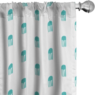 ABAKUHAUS Kwal Gordijnen – 2x75x175 cm – Turquoise/Wit