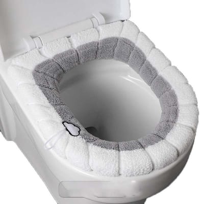 Wc Bril Hoes - Toiletbril Cover - Toiletbril - Wc Deksel - Wasbaar - Verwarmde Wc Bril - (Niet Elektrisch) - Zacht - Wolk - Grijs