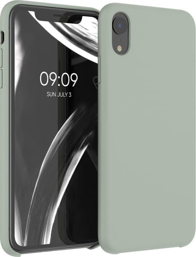kwmobile telefoonhoesje geschikt voor Apple iPhone XR - Hoesje met siliconen coating - Smartphone case in grijsgroen