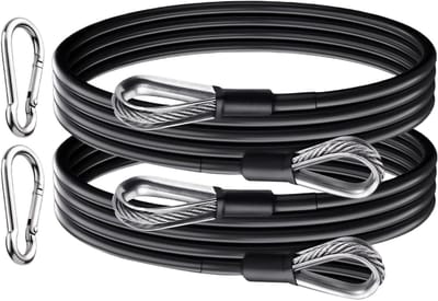 Fitness Kabel - Verlengsnoer Gym - Krachttraining Thuiskrachttraining - Roestvrij Staal - 2 Stuks - Zwart
