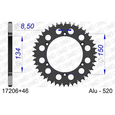 Tandwiel Afam 520 46 dents