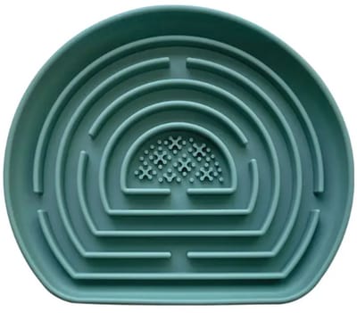 Rieba® Voerbak Hond - Likmat Hond – 20x19cm - Flexibele Silicone Hondenlikmat - Slowfeeder Hond – Anti Schrok Voerbak – Silicone Zuignappen – Pastel Groen