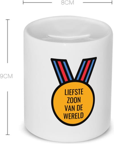Akyol - liefste zoon van de wereld Spaarpot - Zoon - de liefste zoon - verjaardagscadeau - verjaardag - cadeau - cadeautje voor zoon - zoon artikelen - kado - geschenk - gift - 350 ML inhoud