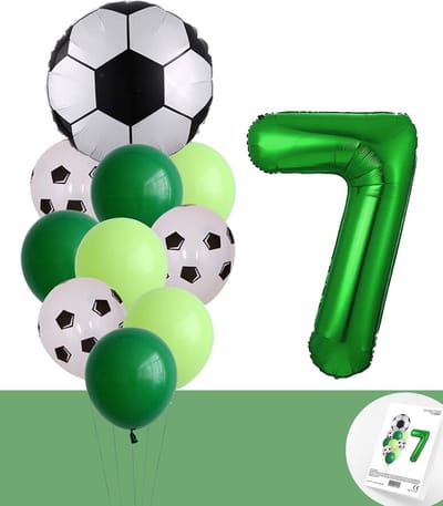 Voetbal Verjaardag * Ballonnen Set 7 Jaar * Hoera 7 Jaar * Jarig Voetbal * Voetbal Fan * Snoes * 80 CM * Voetbal Versiering * Birthday