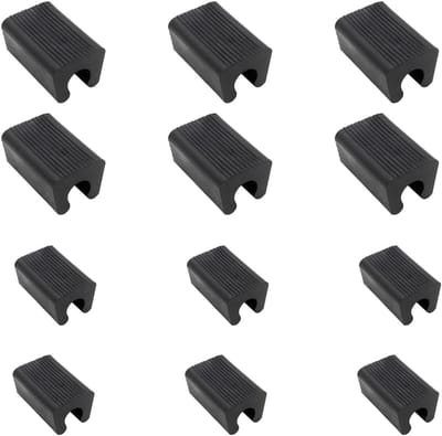 Famanu - Kunststof klemschalen, stoelglijders voor cantilever stoelglijders, vloerbeschermers, meubelglijders voor ronde buizen (8 mm/10 mm, zwart)