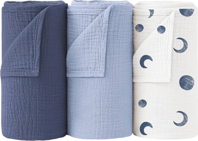 Inbakerdoek en Mousseline Deken 120 x 120 cm - Ademend en Zacht voor Baby's - 3 Stuks Uniseks