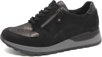 Dames Veterschoenen Waldlaufer Hiroko Soft H64007 Zwart - Maat 4