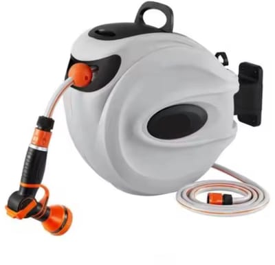 RM Store® - Intrekbare Slanghaspel - Tuinslanghaspel - Draaibare Beugel - Wandgemonteerd - Met Mondstuk - 20 m.