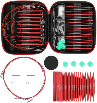 Famanu – Breinaalden Set - 40 cm/60 cm/80 cm/100 cm Afneembare Circulaire Verwisselbare Breinaalden Kit voor Handgemaakte DIY Breien