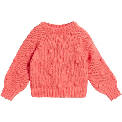 White Stuff Pom Pom Jumper Light Coral Größe: 3-4 | Strickjacken Outlet | Unisex | Orange