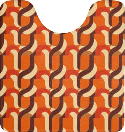 WC mat met uitsparing 55x60 cm - Antislip - Retro - Modern - Kleurrijk - Toiletmat met uitsnijding - Vloermat - Douchemat - Toilet tapijt - Toiletmatten