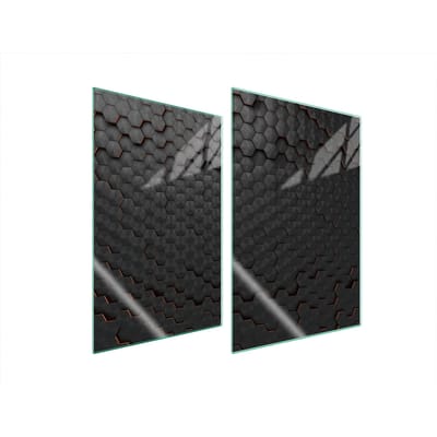 TMK ArtDeko Serie - Glas Beschermplaat - 2x35x52 cm - Zwart