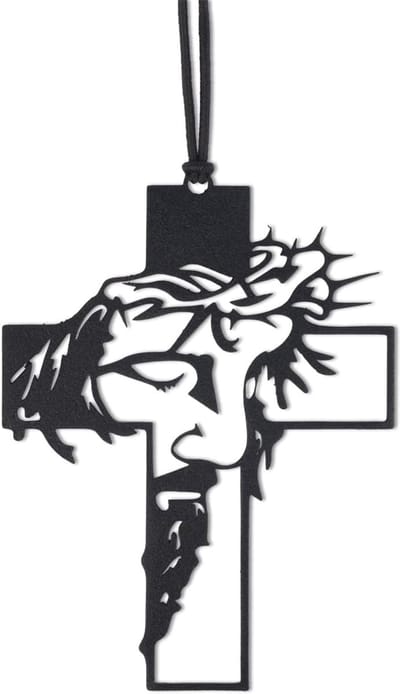Daity Accessoires voor achteruitkijkspiegels - Accessoires voor ophangen in de auto - Hangers voor in de auto - Ornamenten - Schommelende ornamenten - Kruishangers - Zwart Jezus Christus Kruis