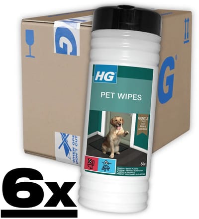 6 x HG - Pet Wipes - Doekjes Voor Huisdieren - 50 Doekjes - Dierenwipes - Huisdierdoekjes - Hondendoekjes - Katendoekjes - Dierenverzorging