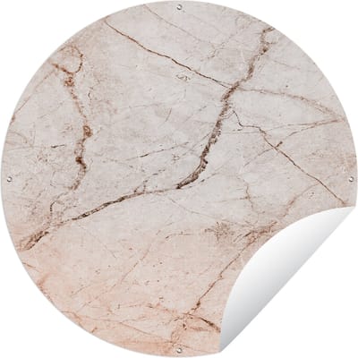 Tuincirkel Rosegold - Marmer - Steen - Design - 60x60 cm - Ronde Tuinposter - Buiten