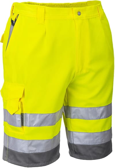 Portwest Hi-Vis Polykatoen Korte Broek E043 - Geel/grijs - S