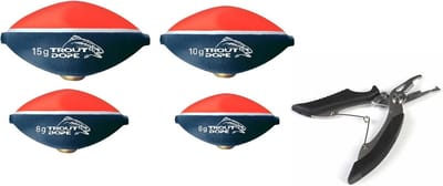 Set van 4 Foreldobbers met Gewicht - Trout Egg Vliegervisserij Set (6g t/m 15g) + Gratis Visschaar