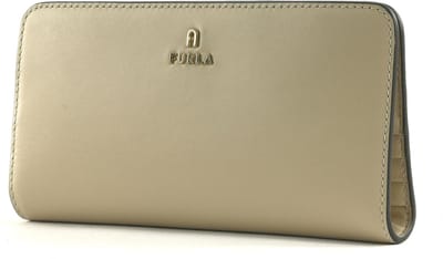 FURLA Leren Portemonnee Camelia Continental Bifold Grano Beige