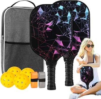 Pickleball Set - Sportaccessoires - Sporten Buiten - Glasvezelversterkt - 446 x 2761 x 841 cm - Niet gespecificeerd