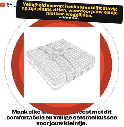 Dailygoods- Eetstoel Verstelbaar - Verwijderbaar Kussen - Veiligheidsriemen - Lichtgewicht - Duurzaam Materiaal - Gemakkelijk Schoon te Maken - Boosterstoel