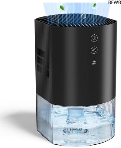 RFWR® Luchtontvochtiger 990ml - Ultrageluid, Efficient voor Thuis en Auto, Automatische Uitschakeling, Compact Ontwerp, Stille Werking, Ideaal voor Slaapkamer en Badkamer