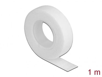 Delock Hook-and-loop tape on roll L 1 m x W 13 mm white