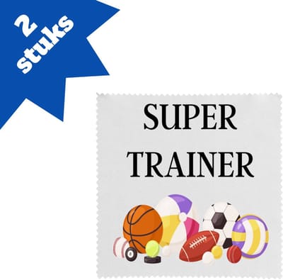 Akyol - super trainer brillendoekjes - Sport - coach - balsport - trainer - geschenk - verjaardag - love gift - 17,8 bij 17,8 cm - 2 stuks