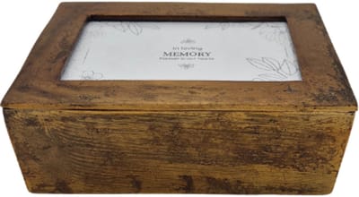 Urnenspecialist® - Memory Box - Herinneringen Doos - Fotobox - 20x15x6.5cm - Antiek Goud - Gold