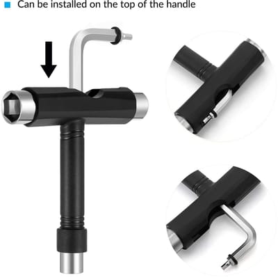 Dailygoods- Skateboardtool Lichtgewicht - Multifunctioneel Gereedschap - Draagbaar - T-vormige Inbussleutel - L-vormige Schroevendraaier - 22 Onderdelen - Skateboard Gereedschap