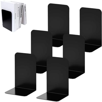Dailygoods - L-Boekensteunen Met Antislip Pads - 3 Paar voor Plank en Kantoor