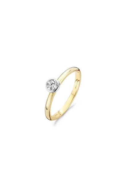 Blush Ring 1124BZI -  Geel en Wit Goud (14Krt.) met Zirconia