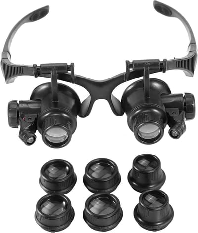 Vergrootglas Loep - Vergrotende Lens - Precisiewerk Reparatie - 10x Vergroting - 21mm Diameter - Goudkleurig